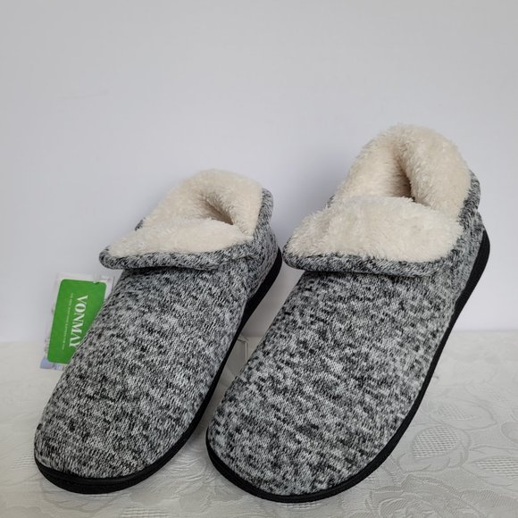 VONMAY Women's Slippers Booties with Memory Foam Indoor/Outdoor-Grey color-W10M⭐ - Picture 9 of 15
